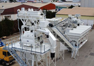 Wet mix concrete batching plants